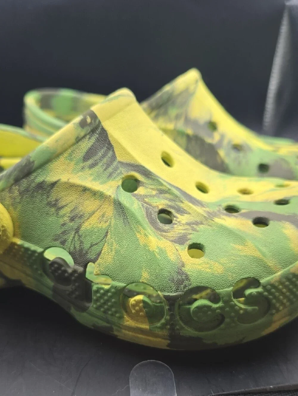 CROCS Kids Yellow and Green Camo Classic Clog